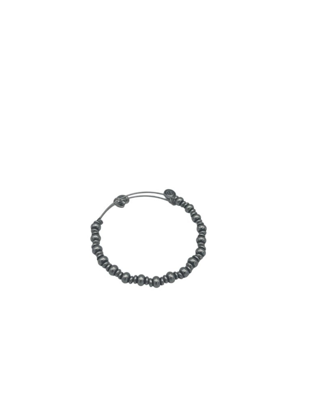 Beaded Bangle Bracelet Silver Tone Adjustable Women - Picture 2 of 5